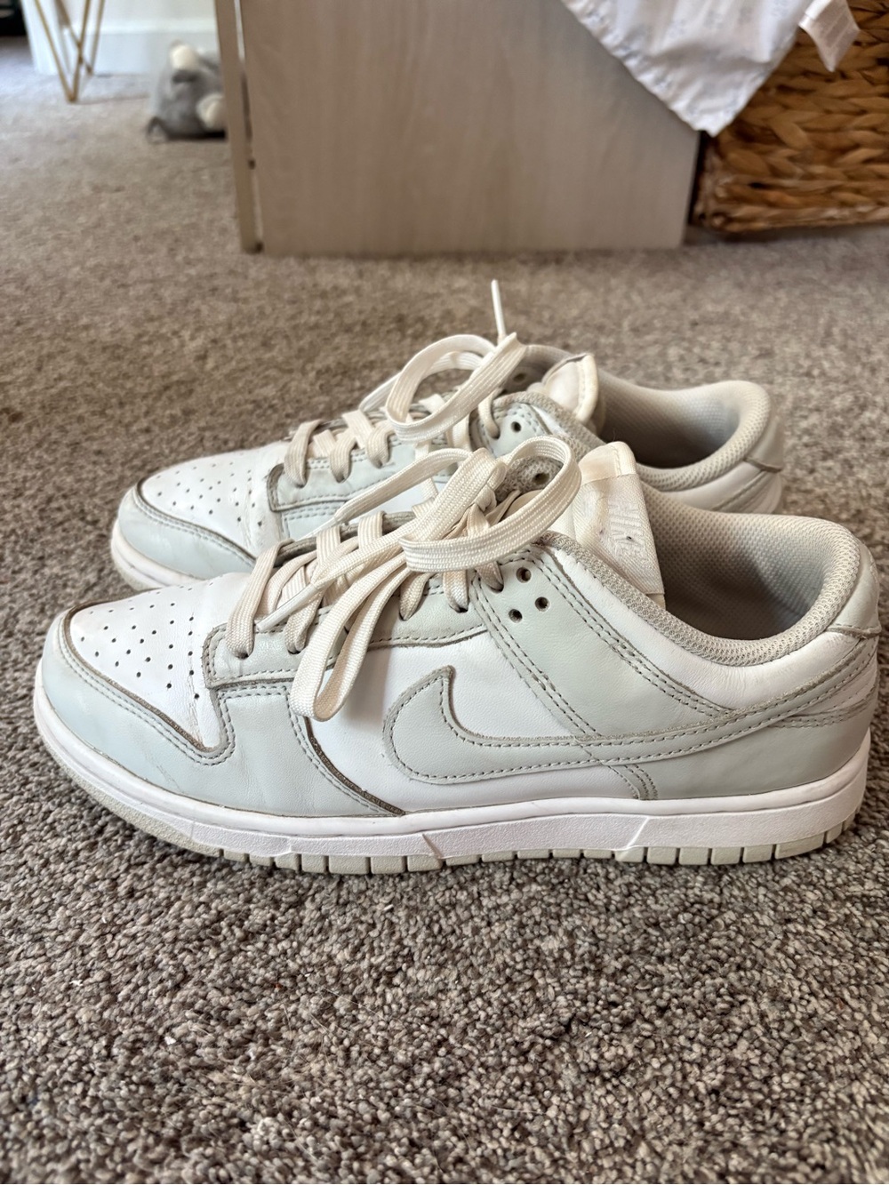 Nike Women's Dunk Low Shoes color white/gray